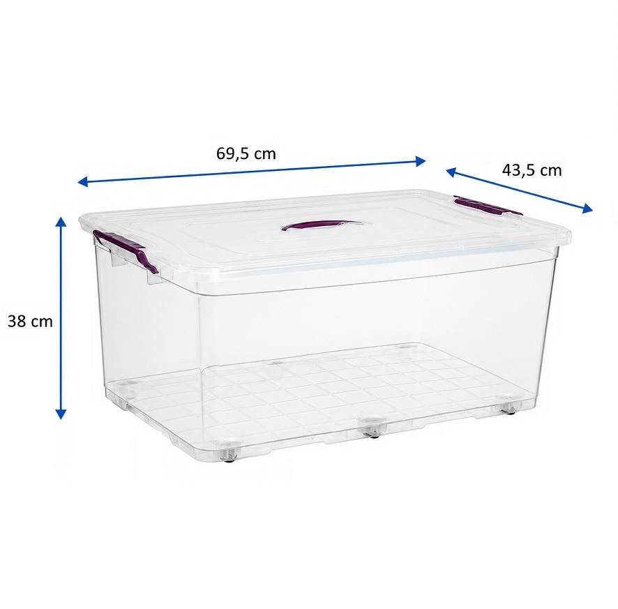 Caisse de rangement 80 litres 69,5 x 43,5 x 38 cm