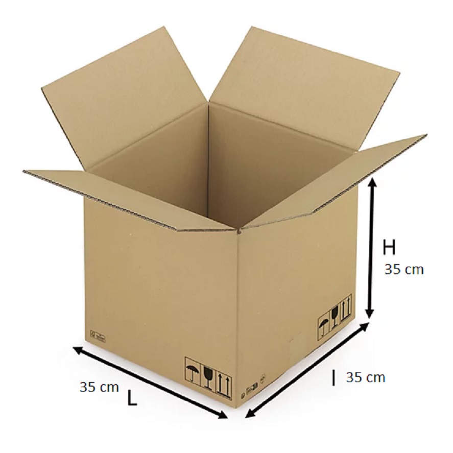 Carton simple ondulation 35 × 35 × 35 cm