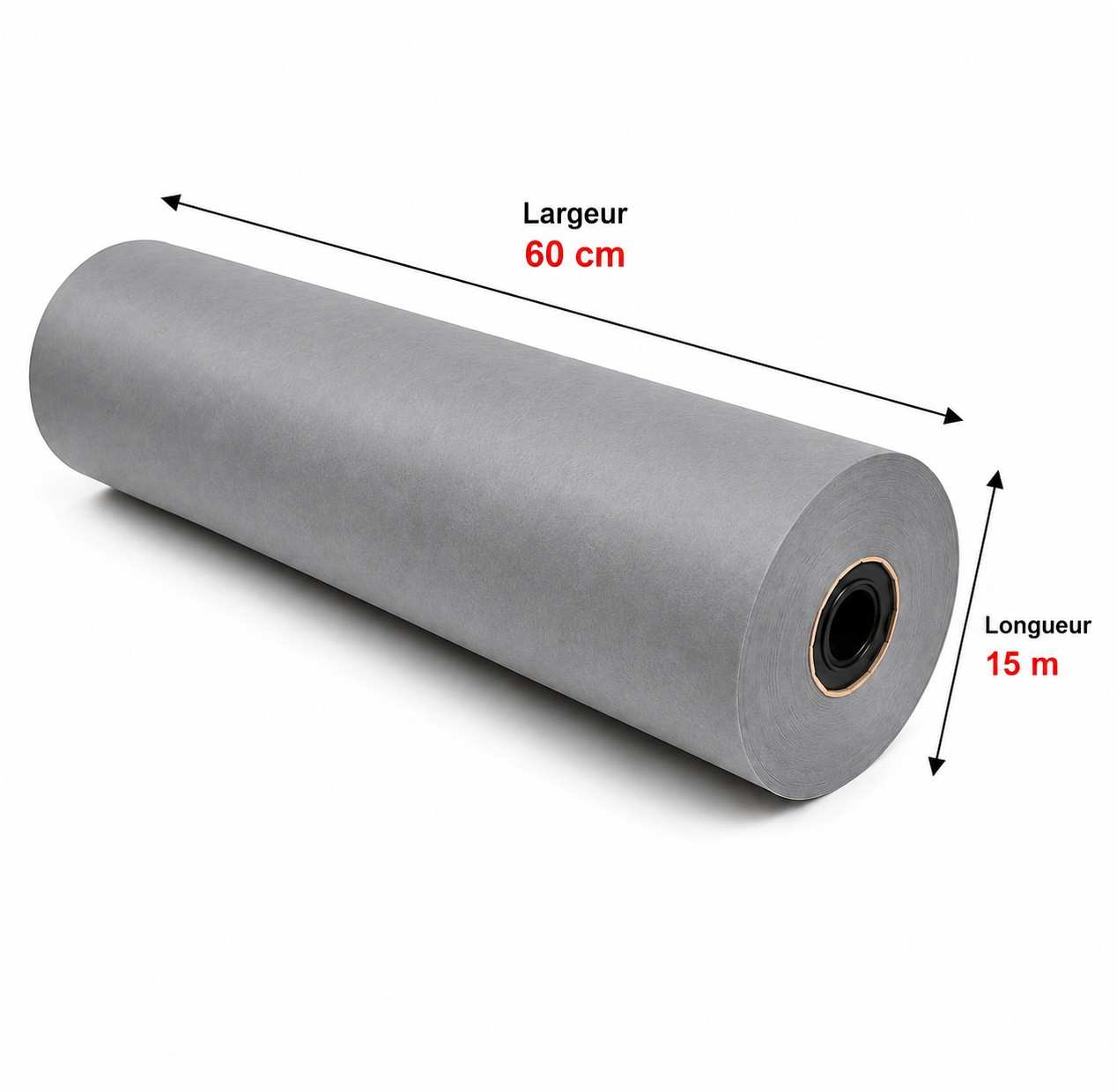 Papier kraft Gris 40 GR 60 cm x 15 mètres